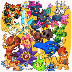  archen centiskorch cherrim cherrim_(sunshine) chimecho chinchou clawitzer corsola dated falinks flutter_mane galarian_corsola jirachi maractus minior minun misdreavus phantump pokemon pokemon_(creature) pokemon_(game) pokemon_bw pokemon_dppt pokemon_focus pokemon_gsc pokemon_rgby pokemon_rse pokemon_sm pokemon_sv pokemon_swsh pokemon_xy scrafty simple_background starmie swadloon vesperrine 