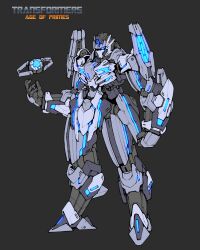  1boy blue_eyes commentary gwangchi holding knight matrix_of_leadership mecha mecha_focus no_humans prima_(transformers) robot super_robot transformers 