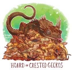  animal animal_focus artist_name border brown_eyes brown_scales brown_sclera colored_sclera commentary commission creature creature_focus crested_gecko dragon english_commentary english_text fantasy gecko green_background iguanamouth no_humans original outline pile sharp_teeth slit_pupils spines tail_raised teeth tongue tongue_out white_border white_outline 
