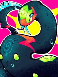  alternate_color animal_focus commentary fangs forked_tongue long_fangs no_humans outline pokemon pokemon_(creature) pokemon_focus scales seviper shiny_pokemon snake solo tongue tongue_out white_outline wizard1ylizard 