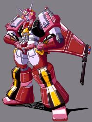  1girl absurdres airplane_wing armor autobot blue_eyes character_request colored_skin commentary elita_one elita_prime helmet highres humanoid_robot insignia mecha metal_skin pink_armor pink_helmet redesign rentototl robot robot_girl science_fiction solo transformers transformers_(skybound) 