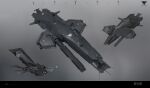  3d caldari_state_(eve_online) commentary concept_art cruiser english_commentary eve_online gradient gradient_background grey_theme highres logo machinery military military_vehicle multiple_views no_humans photorealistic realistic science_fiction ship sobaku-chiuchiu spacecraft thrusters warship watercraft 