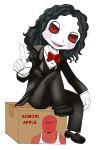  billy cardboard_box creepy genderswap gloves puppet red_eyes saw scary smile suit wavy_hair 