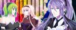  green_hair gumi kamui_gakupo megurine_luka pink_hair purple_hair vocaloid 