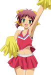  absurdres armpits baka_to_test_to_shoukanjuu cheerleader extraction green_eyes highres ponytail red_hair shimada_minami vector_trace 