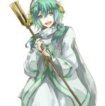  bad_id green_eyes green_hair hair_tubes ion long_hair male shiratama_moyashi shirodama_moyashi smile solo staff tales_of_(series) tales_of_the_abyss trap twintails white_background 