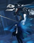  blue_hair faux_traditional_media persona persona_3 sword thanatos weapon 