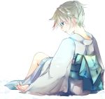 blonde_hair blue_eyes japanese_clothes kagamine_len kimono maclo male simple_background sitting solo trap vocaloid 