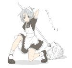  crossdressing fubuki_shirou inazuma_eleven maid mop trap white_hair 