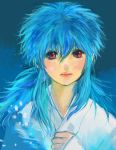  blue_hair female japanese_clothes kazaana kimono long_hair red_eyes solo yu_yu_hakusho yukina_(yu_yu_hakusho) 