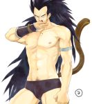  black_hair blood chest dragon_ball dragon_ball_z limits_hys long_hair male manly muscle navel navel_hair no_shirt nosebleed raditz shirtless solo spiked_hair spiky_hair suzuki_tsuta tail 