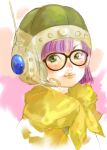  chrono_trigger female glasses green_eyes headset helmet kazaana lucca_ashtear purple_hair short_hair solo 
