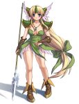  absurdly_long_hair blonde_hair blue_eyes boots bridal_gauntlets jewelry long_hair low-tied_long_hair necklace polearm riesz seiken_densetsu seiken_densetsu_3 source_request spear very_long_hair weapon 