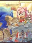  bone_(artist) character_request chip conversation couple date dating drinking food happy letterboxed no_humans outdoors sitting smile sonic sonic_the_hedgehog tegaki 
