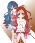  blue_eyes blue_hair futari_wa_precure hanasaki_tsubomi heartcatch_precure! kurumi_erika long_hair multiple_girls precure red_hair redhead 