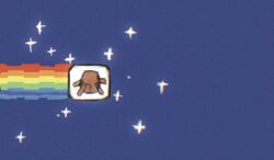  alien lno408 meme nyan_cat parody project_hail_mary rainbow rainbow_trail rock rocky_(project_hail_mary) scene_fashion solo solo_focus space 