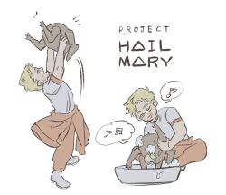  1boy alien beard beard_stubble blonde_hair casual facial_hair highres male_focus messy_hair project_hail_mary rocky_(project_hail_mary) ryland_grace shirt stubble white_shirt zfjsfg 