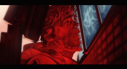  1boy artsycheesycake beard beard_stubble commentary english_commentary facial_hair highres male_focus messy_hair project_hail_mary red_scales ryland_grace scenery spacesuit stubble 