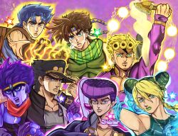  absurdres giorno_giovanna higashikata_josuke highres jojo_no_kimyou_na_bouken jonathan_joestar joseph_joestar joseph_joestar_(young) kujo_jolyne kujo_jotaro non-web_source star_platinum 
