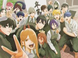 angel angel_devil_(chainsaw_man) bandage_over_one_eye beam_(chainsaw_man) black_eyes black_hair blonde_hair blue_eyes brain brown_eyes brown_hair chainsaw_man closed_mouth cosmo_(chainsaw_man) demon demon_horns denji_(chainsaw_man) exposed_brain green_eyes halo hayakawa_aki higashiyama_kobeni highres himeno_(chainsaw_man) horns long_(chainsaw_man) mask mature_female mitaka_asa msms1912718 multiple_boys multiple_girls open_mouth pingtsi_(chainsaw_man) power_(chainsaw_man) quanxi's_group_(chainsaw_man) quanxi_(chainsaw_man) red_eyes reze_(chainsaw_man) shark sharp_teeth short_hair stitched_face stitched_mouth stitches teeth tsugihagi_(chainsaw_man) violence_fiend_(chainsaw_man) white_hair yellow_eyes yellow_halo yoshida_hirofumi 
