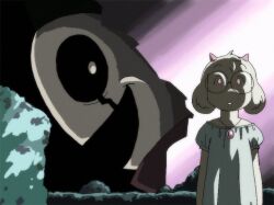  2boys ahiru_(princess_tutu) ahiru_(princess_tutu)_(cosplay) alternate_universe commentary cosplay crossdressing crossdressing_(mtf) deltarune english_commentary furry glasses goat_boy hellspawnmotel horns jewelry multiple_boys necklace nightgown princess_tutu ralsei scene_reference smile utdr_(toby_fox) w.d._gaster 