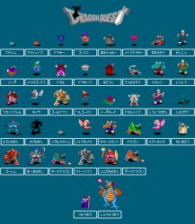  armor bewarewolf blue_background blue_dragon_(dragon_quest) blue_skin chimaera_(dragon_quest) colored_skin commentary_request copyright_name cosmic_chimaera dark_skeleton death_scorpion drackolyte dracky drackyma dragon dragon_lord dragon_quest dragon_quest_i dread_dragon drohl_diabolist drohl_drone fightgeist fireball ghost ghost_(dragon_quest) gold_golem golem golem_(dragon_quest) green_dragon_(dragon_quest) hat hocus_chimaera holding holding_staff holding_sword holding_weapon iron_scorpion knight_aberrant knight_abhorrent knight_errant_(dragon_quest) legerdeman lunatick metal_slime monster pixel_art prestidigitator_(dragon_quest) raving_lunatick scarewolf scorpion scorpion_(dragon_quest) she-slime shield skeleton skeleton_(dragon_quest) skeleton_scrapper skeleton_soldier slime_(creature) slime_(dragon_quest) spitegeist staff stone_golem sword tearwolf tongue tongue_out translation_request vis_mager vyzf2743 weapon 