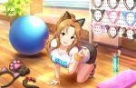  blue_eyes brown_hair idolmaster_cinderella_girls_starlight_stage long_hair matsumoto_sarina shirt smile 