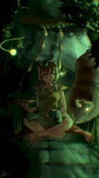  1girl :p animal_ears brown_eyes brown_hair brown_shirt brown_skirt butterfly_sitting cup futatsuiwa_mamizou glasses green_theme gy9vxciahg25405 highres leaf leaf_on_head raccoon_ears raccoon_girl raccoon_tail round_eyewear sakazuki shirt short_hair short_sleeves sitting skirt smile solo tail tanuki tongue tongue_out touhou 