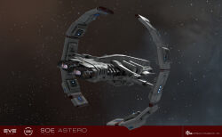  3d astero_(eve_online) carrier combat_ship_(eve_online) commentary company_logo company_name copyright_logo copyright_name dated droneboat_(eve_online) english_commentary english_text eve_online exploration_ship_(eve_online) flying frigate_(eve_online) gallente_federation_(eve_online) glowing highres logo maya_(medium) military_vehicle no_humans official_art outdoors pirate_faction_(eve_online) realistic science_fiction servant_sisters_of_eve space spacecraft star_(sky) starry_sky_background thrusters vehicle_focus ymir_jonsson 