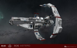  3d astero_(eve_online) carrier combat_ship_(eve_online) commentary company_logo company_name copyright_logo copyright_name dated droneboat_(eve_online) english_commentary english_text eve_online exploration_ship_(eve_online) frigate_(eve_online) gallente_federation_(eve_online) glowing grey_background grey_theme highres logo maya_(medium) military_vehicle nebula no_humans official_art outdoors pirate_faction_(eve_online) realistic science_fiction servant_sisters_of_eve space spacecraft star_(sky) starry_sky_background vehicle_focus ymir_jonsson 
