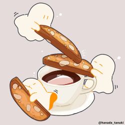  artist_name coffee coffee_mug commentary_request cookie cup floating food ghost grey_background hanada_tanuki holding holding_food mug no_humans original saucer sheet_ghost simple_background 