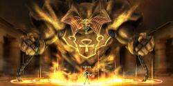  1boy absurdres ankh arm_up aura card chain clenched_hands colored_sclera colored_skin duel_monster energy exodia_the_forbidden_one facial_mark floating floating_card forehead_mark glowing glowing_eye glowing_eyes highres jacket looking_at_viewer magic_circle red_eyes spiky_hair standing summoning teeth thomas_pak yami_yugi yu-gi-oh! yu-gi-oh!_duel_monsters 
