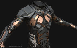  3d armor armored_bodysuit bronze_armor brown_armor commentary company_logo company_name copyright_logo copyright_name dark_background dated english_commentary eve_online grey_armor grey_background grey_theme highres logo marmoset_toolbag_(medium) maya_(medium) no_humans official_art realistic science_fiction simple_background undoz upper_body 