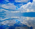  clouds cloudy_sky cumulonimbus_cloud day fantasy horizon hoshiumisora no_humans original reflection reflective_water ripples salar_de_uyuni scenery sky water water_drop waves 