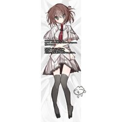  absurdres ame_(meowmegu) blush body_pillow dakimakura_(medium) hair_bun highres messy_hair pillow ponytail school_uniform subarashiki_hibi tachibana_kimika 