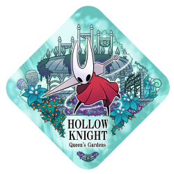  1girl bano_akira black_skin bush colored_skin fence flower gate hollow_eyes hollow_knight horned_mask hornet_(hollow_knight) leaf looking_at_viewer mask needle_(hollow_knight) pillar queen's_gardens_(hollow_knight) solo white_mask 