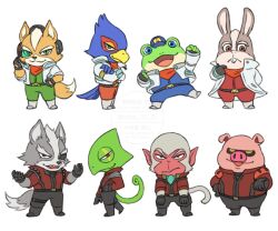  6+boys :/ :d andrew_oikonny animal_ears baseball_cap bird_boy bird_tail black_gloves black_pants blue_eyes blue_feathers blue_hat brown_eyes chameleon_boy chameleon_tail chibi chibi_only coat commentary crossed_arms falco_lombardi feathers fingerless_gloves fox_boy fox_ears fox_mccloud fox_tail frog_boy frown furry furry_male gloves green_eyes grey_fur hat headset jacket leon_powalski male_focus mito_31_31 monkey_boy monkey_tail multiple_boys orange_fur pants peppy_hare pig_boy pig_ears pigma_dengar rabbit_boy rabbit_ears red_eyes red_jacket red_scarf scarf scouter simple_background slippy_toad smile star_fox tail untranslatable_commentary watermark white_background white_coat white_jacket wolf_boy wolf_ears wolf_o'donnell wolf_tail 