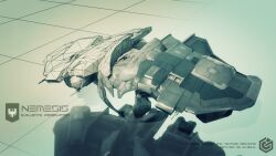  3d advanced_ship_(eve_online) attack_ship_(eve_online) bomber_(eve_online) commentary covert_ops_(eve_online) duvolle_laboratories_(eve_online) english_commentary english_text eve_online frigate_(eve_online) gallente_federation_(eve_online) gentaro-de-averial green_theme grid low_poly military_vehicle monochrome nemesis_(eve_online) no_humans realistic reflective_floor science_fiction spacecraft tech_2_ship_(eve_online) vehicle_focus vehicle_name 