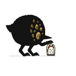  1girl arknights beak big_bird_(project_moon) bird creature dragon_bean_(arknights) holding holding_lantern lantern lobotomy_corporation nian_(arknights) project_moon too_many_eyes white_background zedchan 