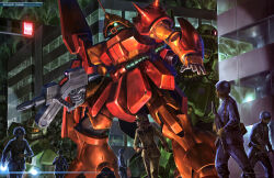  absurdres aeug assault_rifle battle beam_rifle boots builsing cable cavern combat_helmet damaged energy_gun gun gundam gundam_perfect_file hat helmet highres hizack machinery magazine_scan marasai mecha military_hat military_rank_insignia military_uniform mobile_suit nemo_(mobile_suit) official_art one-eyed painting_(medium) radio_antenna realistic rifle robot scan scene_reference science_fiction shield size_difference soldier titans_(gundam) traditional_media weapon window wreckage zeta_gundam 