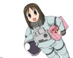  azumanga_daioh brown_eyes brown_hair kasuga_ayumu nekokoneko spacesuit vector white 