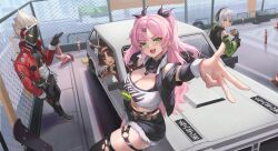 1boy anby_demara animal_ears billy_kid long_hair multiple_girls nekomiya_mana nicole_demara zenless_zone_zero