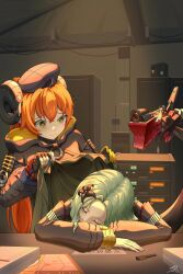 isolde_(zenless_zone_zero) long_hair magus_(zenless_zone_zero) multiple_girls orphie_(zenless_zone_zero) orphie_magnusson sleeping zenless_zone_zero