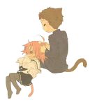  cat_ears cat_tail hirokawa kneehighs kogami_akira lucky_star mimikaki pantyhose school_uniform shiraishi_minoru socks tail 