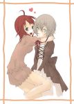  aleksander_nikolaevich_her hug oribe_mafuyu redhead seikon_no_qwaser white_hair 