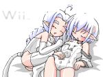  2girls console loli nintendo personification sleeping white_hair wii wii-tan wiimote 