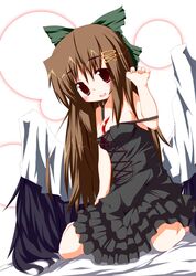  bow brown_eyes brown_hair hair_bow highres kuraryu reiuji_utsuho touhou 