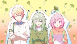 dress green_hair kusanagi_nene long_hair project_sekai smile violet_eyes