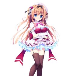  >:) 1girl arms_under_breasts back_bow black_bow blue_eyes blush bow bowtie breasts brown_thighhighs buttons closed_mouth dress feet_out_of_frame frilled_dress frills game_asset garter_straps hair_bow hair_intakes hat highres hitohira_kazane juliet_sleeves koi_suru_kokoro_to_mahou_no_kotoba large_breasts large_variant_set long_hair long_sleeves looking_at_viewer non-web_source nose_blush orange_hair pink_bow pink_bowtie puffy_sleeves red_bow red_vest self-datamine shiromochi_sakura short_dress simple_background solo standing thigh-highs transparent_background two_side_up v-shaped_eyebrows variant_set vest white_dress white_hat 
