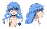 blue_hair braid glasses long_hair non-web_source orient_(series) scar scar_on_chest violet_eyes yamamoto_shunrai